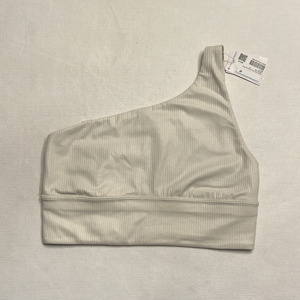 NWOT Lululemon White One-Shoulder Sports Bra